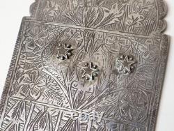 Ancienne très belle Khamsa Etoilée Talisman Berbère en argent massif Ethnique Ma