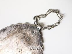 Ancienne très belle Khamsa Etoilée Talisman Berbère en argent massif Ethnique Ma