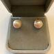 Anciennes Boucles D'oreilles Argent Massif Énorme Perle Rose Naturelle