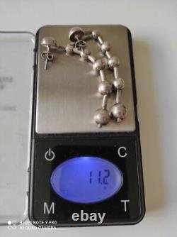 Anciennes boucles d'oreilles pendantes en argent massif