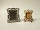 Anciens Deux Cadres Miniatures Argent Massif Et Cuivre Dor&eacute; Xx&egrave;me Si&egrave;cle