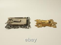 Anciens deux Cadres miniatures argent massif et cuivre doré XXème siècle