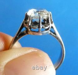 Ancient Antique Jewel Ring Bijou Ancien Bague Solitaire Diamant Pierre Du Rhin