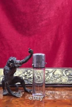 Antique Bouteille Parfum Argent Massif 1881 London Flacon Parfum Ancien