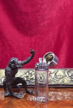 Antique Bouteille Parfum Argent Massif 1881 London Flacon Parfum Ancien