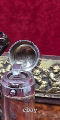Antique Bouteille Parfum Argent Massif 1881 London Flacon Parfum Ancien