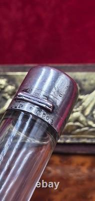 Antique Bouteille Parfum Argent Massif 1881 London Flacon Parfum Ancien