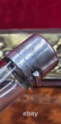 Antique Bouteille Parfum Argent Massif 1881 London Flacon Parfum Ancien