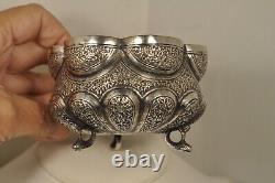 Antique Persian Silver Bowl Coupe Ancien Argent Massif