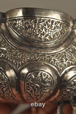 Antique Persian Silver Bowl Coupe Ancien Argent Massif