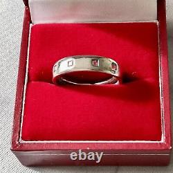 Art Deco Belle Bague Ancienne Argent Massif, Topaze En Princesse