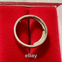 Art Deco Belle Bague Ancienne Argent Massif, Topaze En Princesse