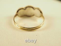 BAGUE JARRETIERE ANCIEN OR MASSIF ET ARGENT ANTIQUE GOLD SILVER RING 19th c T56