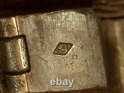 BEAU BRACELET ANCIEN LARGE MAILLE OUVRAGÉE EN ARGENT MASSIF LOURD POIDS71g