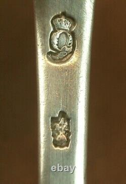 BELLE CUILLERE ANCIENNE EN ARGENT MASSIF FERMIERS GENERAUX XVIIIe BEAUX POINCONS