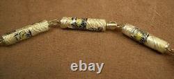 BEL ANCIEN COLLIER en ARGENT MASSIF ET EMAIL CHINE DEBUT DU XXe