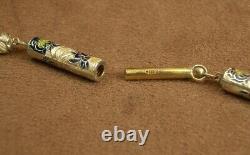 BEL ANCIEN COLLIER en ARGENT MASSIF ET EMAIL CHINE DEBUT DU XXe