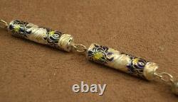 BEL ANCIEN COLLIER en ARGENT MASSIF ET EMAIL CHINE DEBUT DU XXe