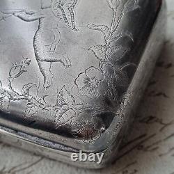 BOITE Argent Massif Allemand Ancienne XIXè Victorian Silver Pill Box 19th C