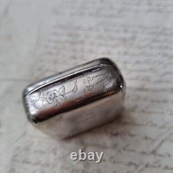 BOITE Argent Massif Allemand Ancienne XIXè Victorian Silver Pill Box 19th C
