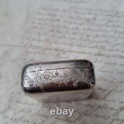BOITE Argent Massif Allemand Ancienne XIXè Victorian Silver Pill Box 19th C