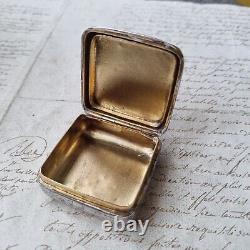 BOITE Argent Massif Allemand Ancienne XIXè Victorian Silver Pill Box 19th C
