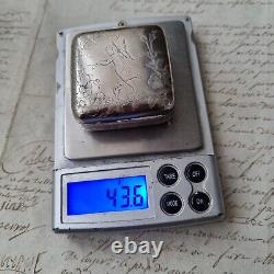 BOITE Argent Massif Allemand Ancienne XIXè Victorian Silver Pill Box 19th C