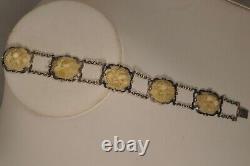 BRACELET ANCIEN ARGENT MASSIF ANTIQUE SILVER CARVED 19th c BRACELET