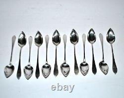BUTTNER Lot 12 cuillères à café ancienne ARGENT MASSIF 800 120gr 19e s. ALSACE