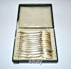 BUTTNER Lot 12 cuillères à café ancienne ARGENT MASSIF 800 120gr 19e s. ALSACE