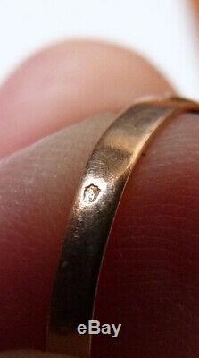 Bague 19e siècle en OR + argent massif + strass Bijou ancien gold ring