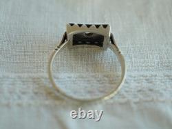 Bague Ancienne Art Deco Argent Massif Antique Silver Ring T56