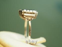 Bague Ancienne Art Deco Argent Massif Saphir Antique Silver Sapphire Ring T53