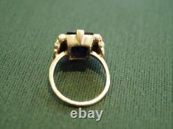 Bague Ancienne Art Deco Argent Massif Saphir Antique Silver Sapphire Ring T53