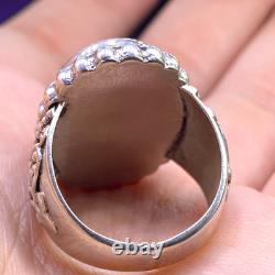 Bague Ancienne En Argent Massif En Taille-douce Roi Romain