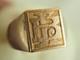 Bague Chevaliere Ancienne Or Massif Argent Antique Gold Silver Men's Ring T60