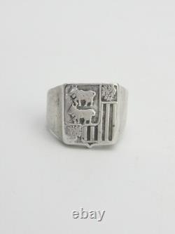 Bague Chevalière ancienne en Argent Massif Epoque XIXe