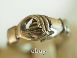 Bague De Foi Ancienne Bijou De Sentiment Argent Massif Silver Ring T50 Heart