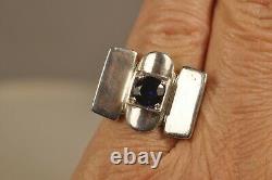 Bague Tank Ancien Argent Massif Antique Solid Silver Ring T50