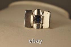 Bague Tank Ancien Argent Massif Antique Solid Silver Ring T50