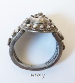 Bague à poison ou secret argent massif ancienne vers 1930 silver ring