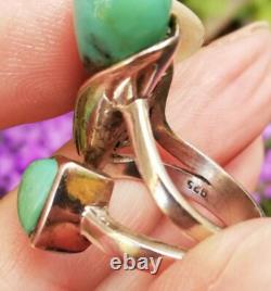 Bague ancienne argent Massif Silver Ring925 Anneaux Créateur turquoise Navajo