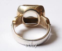 Bague ancienne en argent massif et citrine silver ring bijou ancien