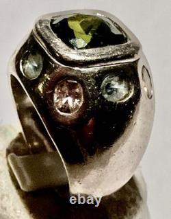 Bague ancienne en argent massif et pierres semi précieuses -N°2AR