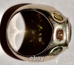 Bague ancienne en argent massif et pierres semi précieuses -N°2AR