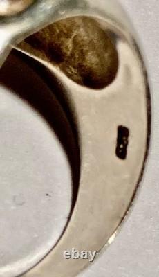 Bague ancienne en argent massif et pierres semi précieuses -N°2AR