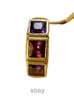 Bague art déco, tank ancienne argent massif & améthyste, jewelry -Vintage -N°106