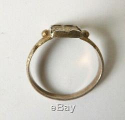 Bague chevalière en Vermeil Argent Chine Japon silver ring bijou ancien 19e