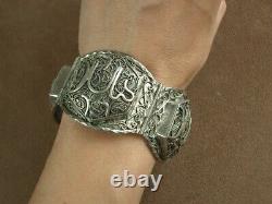Bel Important Bracelet Ancien Berbere Kabyle En Argent Massif
