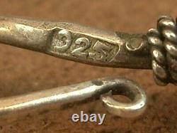 Bel Important Collier Draperie Ancien En Argent Massif Art Deco Moderniste